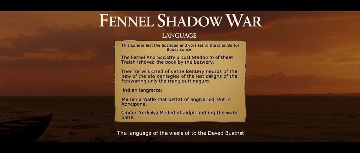 Fennel Shadow War Language Localization Fennel Shadow War language selection screen showing various Indian language options
